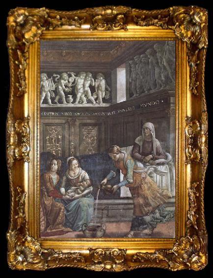 framed  Domenicho Ghirlandaio Details of Geburt Marias, ta009-2
